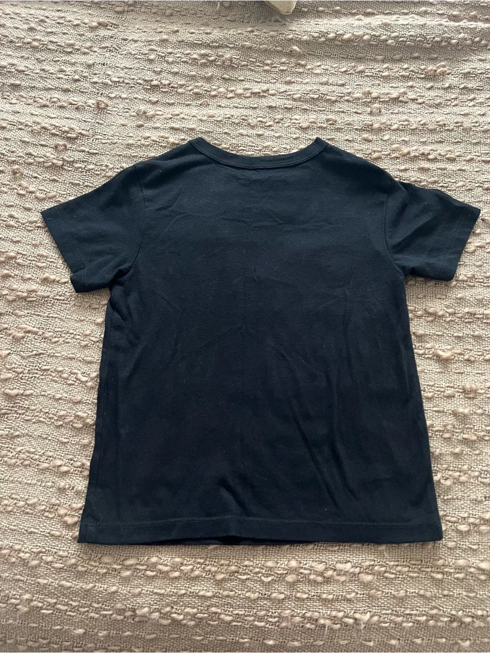 The Children's Place Black Tee with Neon Green Football Catch Graphic